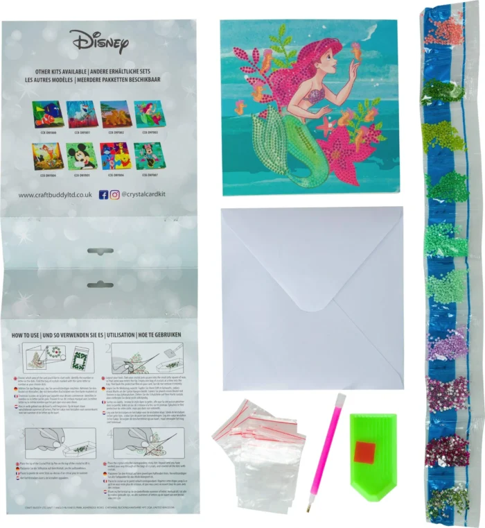 Ariel Crystal Art Greeting Card Kit 18x18cm