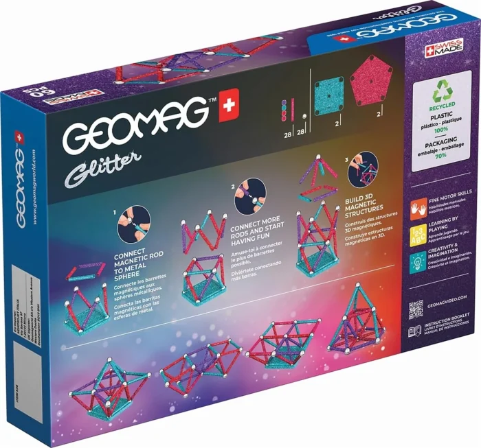 Geomag Glitter Recycled 60 Pcs