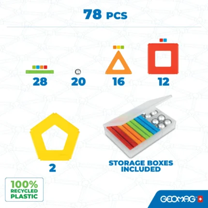 Geomag Supercolor Panels Recycled 78 Pcs