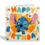Stitch Happy Birthday Crystal Art Greeting Card Kit 18x18cm