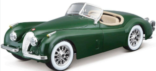 Bburago 1:24 Jaguar XK 120 Roadster (1951) – Dark Green