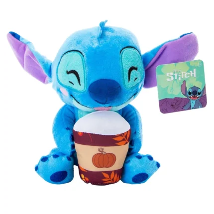 Disney Stitch Plush with Pumpkin Spice Latte – 9-Inch Medium Soft Toy