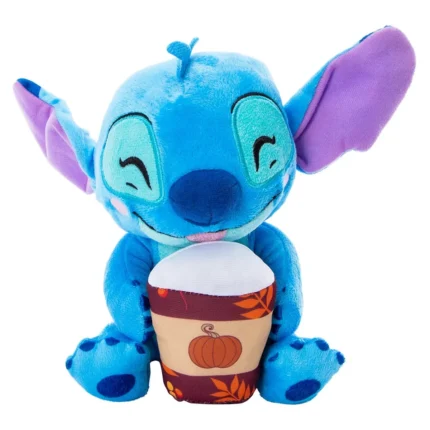Disney Stitch Plush with Pumpkin Spice Latte – 9-Inch Medium Soft Toy