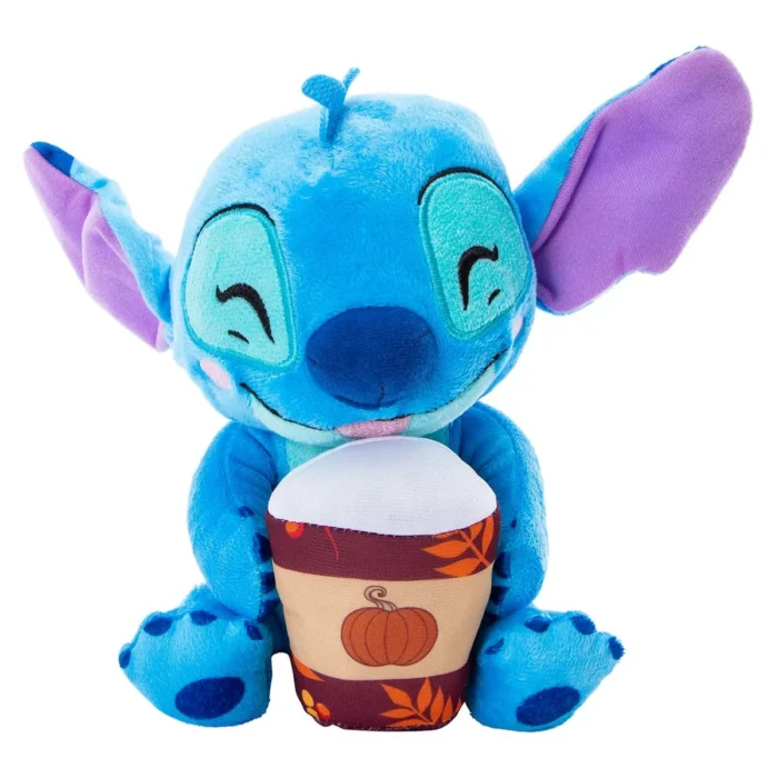 Disney Stitch Plush with Pumpkin Spice Latte – 9-Inch Medium Soft Toy