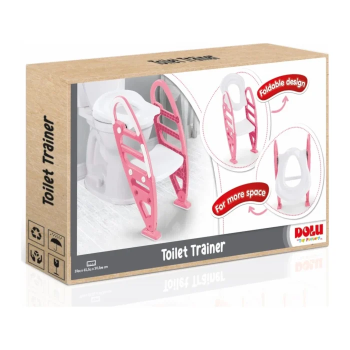 Dolu Toilet Trainer with Adjustable Non-Slip Ladder – Pink