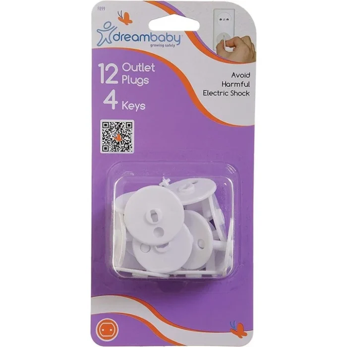 Dreambaby Keyed Outlet Plugs – 12 Plugs & 4 Keys