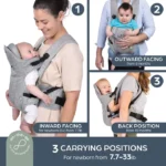 Dreambaby Oxford 3-in-1 Ergonomic Baby Carrier – Denim Grey