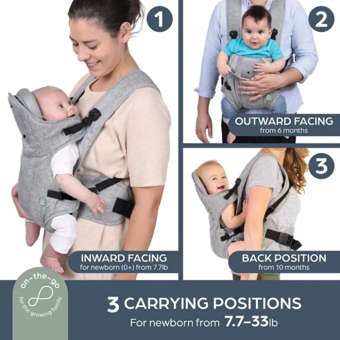 Dreambaby Oxford 3-in-1 Ergonomic Baby Carrier – Denim Grey