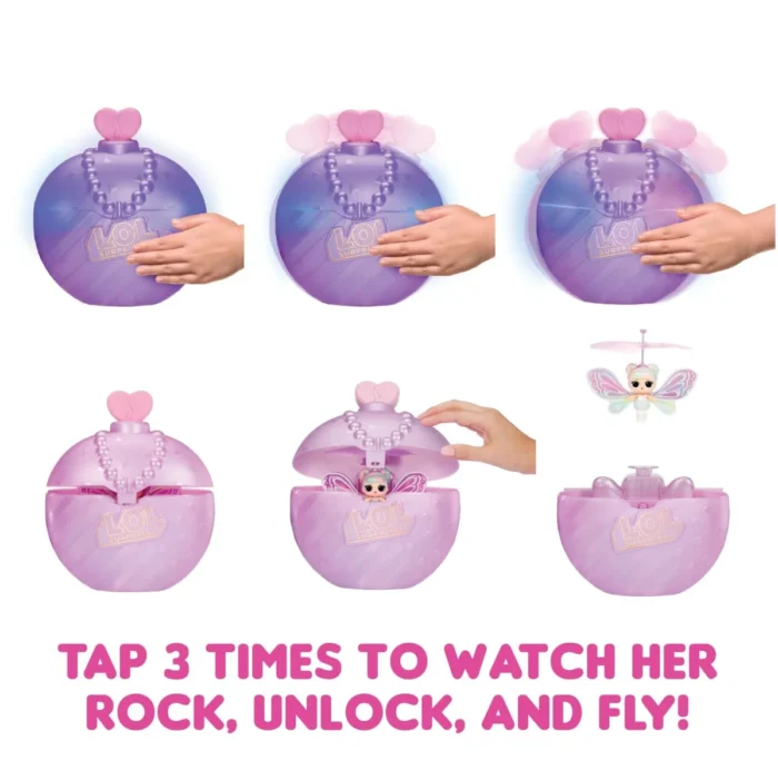 L.O.L. Surprise! Magic Flyers Sweetie Fly – Hand-Guided Flying Doll (Purple Wings)