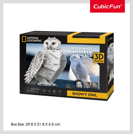 CubicFun National Geographic White Owl 3D puzzle 17x17.3x24.6cm 62 pcs