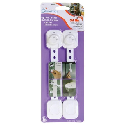 TWIST 'N LOCK MULTI-PURPOSE LATCH 2PK WHITE