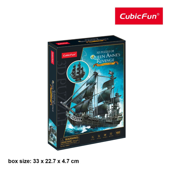 Cubic Fun The Queen Annes Revenge Ship Shaped 3D Puzzle (T4005h)- 180 Pieces