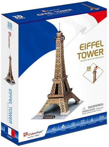 CubicFun C044H Eiffel Tower 3D Puzzle 39 Pieces