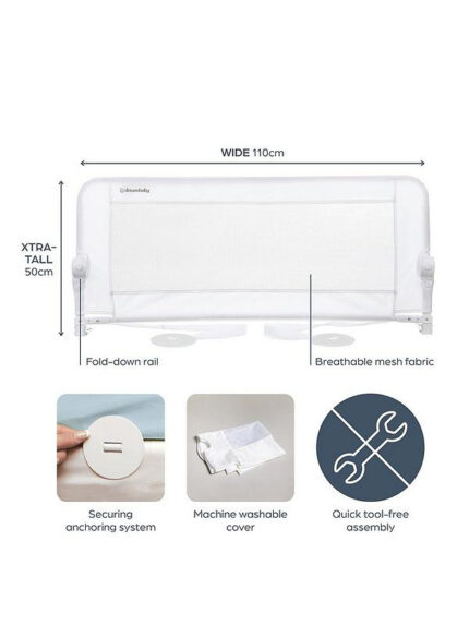 Dream Baby F7742 Maggie Bed Rail White 110 x 50 cm