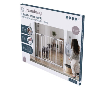 Liberty Extra Wide 97.5 - 105cm. Easy Close Metal Baby Safety Gate - White