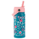 Stainless Steel Thermos Flask with Two Straws & Cleaning Brush - Mushroom