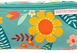 ALL OVER PRINT PENCIL POUCH TURQUOISE FLORAL (F23)