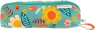 ALL OVER PRINT PENCIL POUCH TURQUOISE FLORAL (F23)