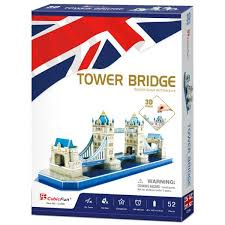 Cubic Fun Tower Bridge Shaped 3D Puzzle C238H- 52 Pieces