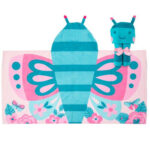Stephen Joseph girls HOODED TOWEL, 46 X24 US - Butterfly