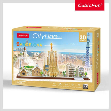 CubicFun City Line Barcelona Landmarks Collection 3D Puzzle 186 Pieces