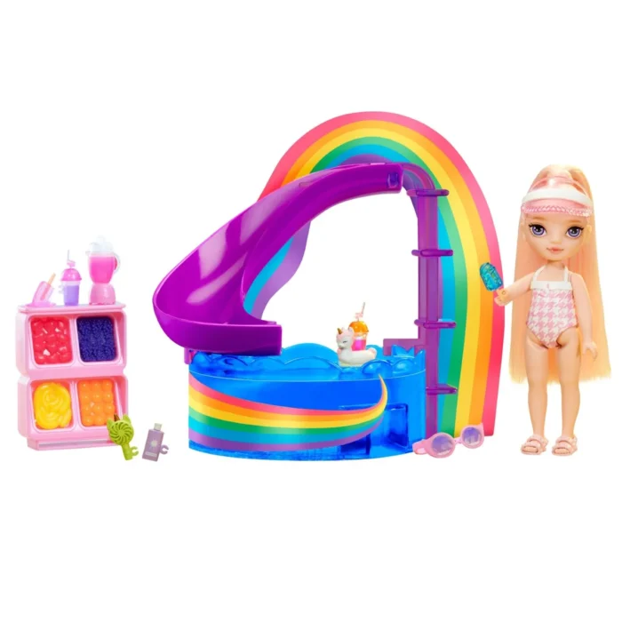 Rainbow High Little Pool Day with Blush – Playset with Rainbow Slide and Littles Doll