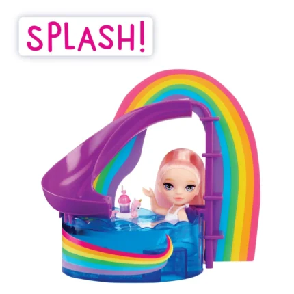 Rainbow High Little Pool Day with Blush – Playset with Rainbow Slide and Littles Doll