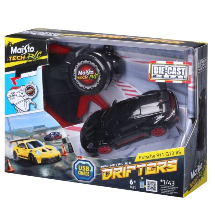Maisto Tech 1:43 Die-Cast Mini Metal RC Drifter Porsche 911 GT3 RS - Image 6