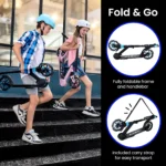AERO A5 Folding 2-Wheel Kick Scooter with LED Wheels