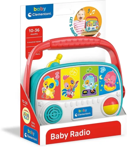 Baby Clementoni Baby Radio – Musical Activity Toy with Animal Sounds (6+ Months)