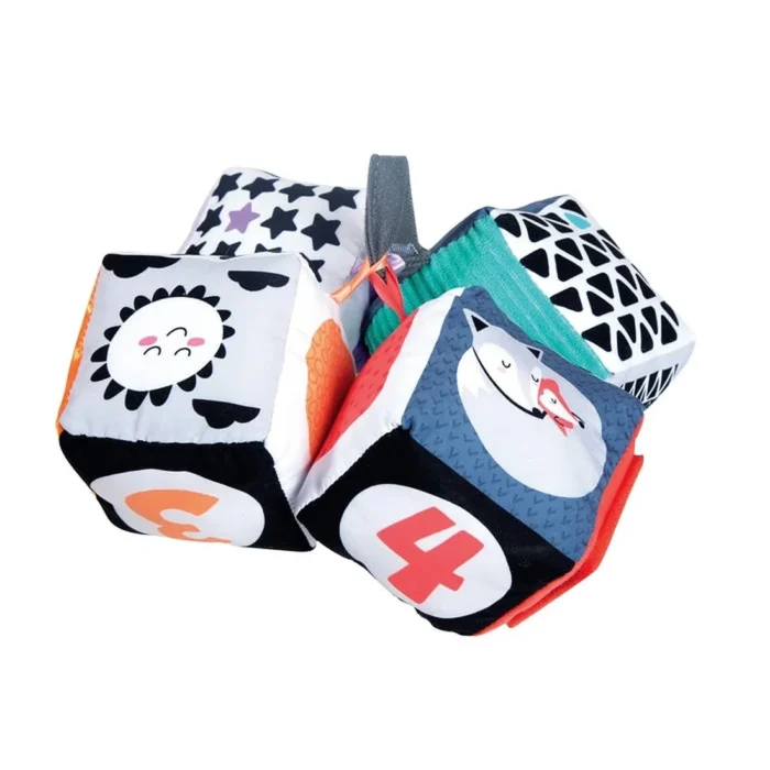 Baby Clementoni Black & White Soft Activity Blocks – Sensory Cubes for Newborns (0+ Months)