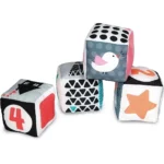 Baby Clementoni Black & White Soft Activity Blocks – Sensory Cubes for Newborns (0+ Months)