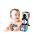 Baby Clementoni Black & White Soft Activity Blocks – Sensory Cubes for Newborns (0+ Months)