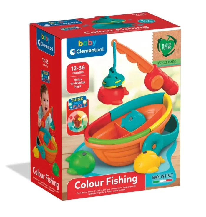Baby Clementoni Colour Fishing Game – Magnetic Fishing Bath & Play Toy (12–36 Months)