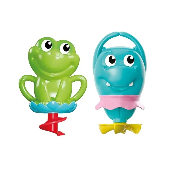 Baby Clementoni Happy Shower Water Friends – Frog & Hippo Bath Toys (6+ Months)