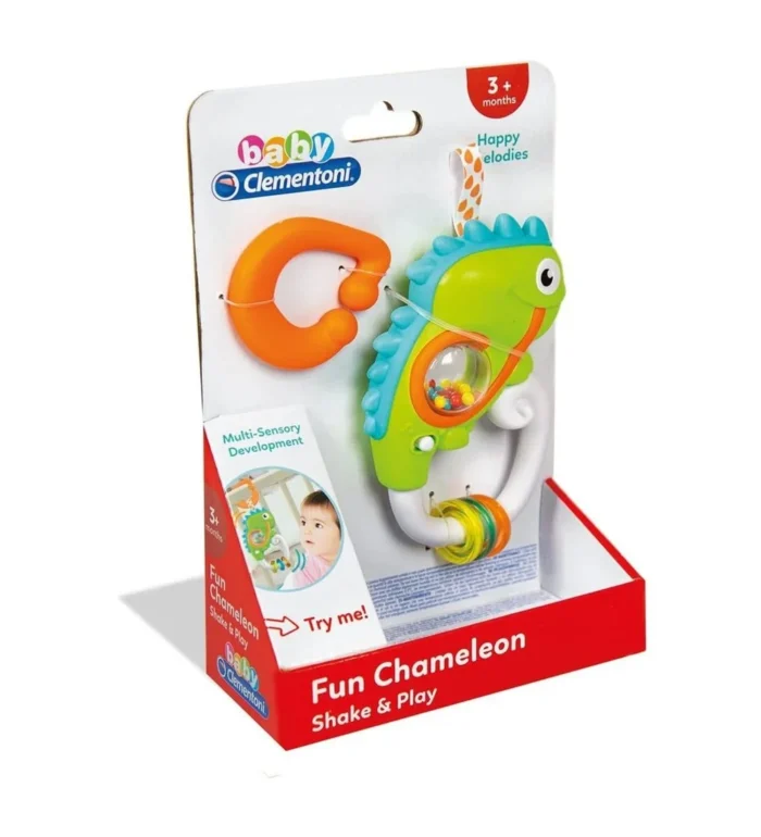 Baby Clementoni Interactive Chameleon Rattle – Musical Hanging Baby Toy (3+ Months)