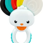 Baby Clementoni Rainbow Peacock Rattle – Visual Stimulation Teether Rattle (3+ Months)