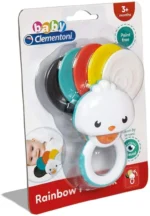Baby Clementoni Rainbow Peacock Rattle – Visual Stimulation Teether Rattle (3+ Months)