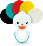Baby Clementoni Rainbow Peacock Rattle – Visual Stimulation Teether Rattle (3+ Months)