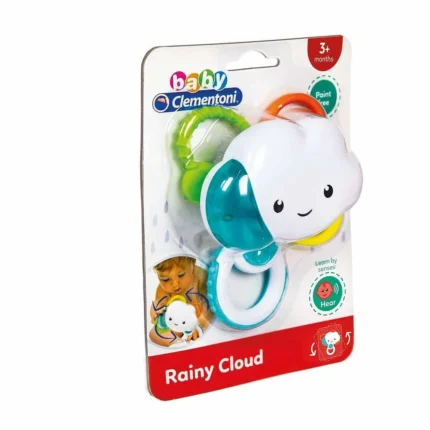 Baby Clementoni Rainy Cloud Rattle – Sensory Sound Rattle for Babies (3+ Months)