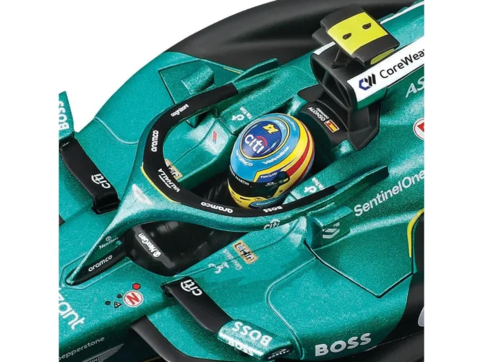 Bburago 1:24 Aston Martin Aramco AMR25 #14 Fernando Alonso with Helmet
