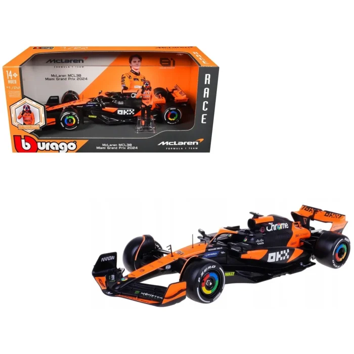 Bburago 1:24 McLaren MCL38 #81 Oscar Piastri with Driver Figure