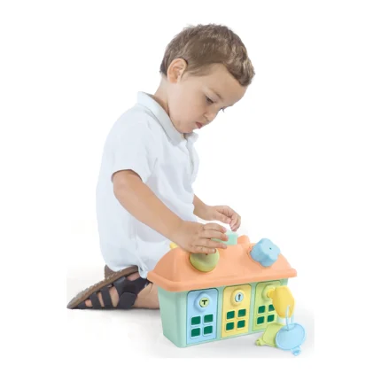 Dolu Shape Sorter Happy House with Lockable Doors