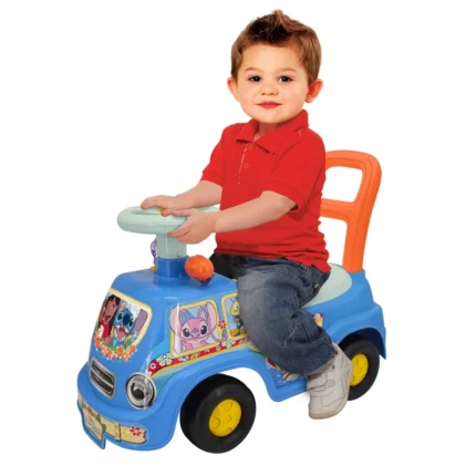 Kiddieland Disney Stitch Lights 'n' Sounds Adventure Ride-On Car for Toddlers 12-36 Months