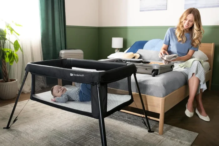 Kinderkraft CAMI 3-in-1 Travel Cot – Black