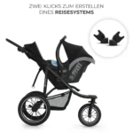 Kinderkraft HELSI 2 All-Terrain Jogging Stroller – Black