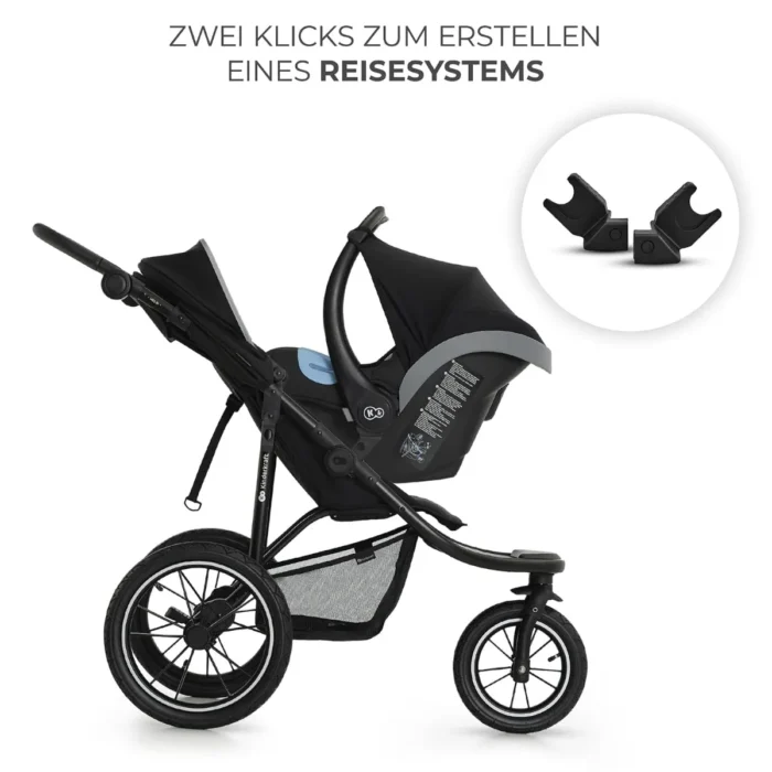 Kinderkraft HELSI 2 All-Terrain Jogging Stroller – Black