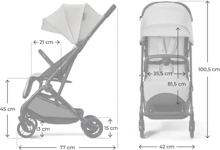Kinderkraft INDY 3 Lightweight Buggy – Urban Grey