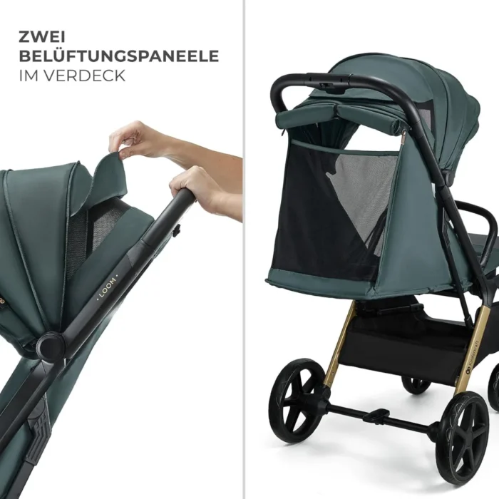 Kinderkraft LOOM Lightweight Auto-Folding Stroller – Green