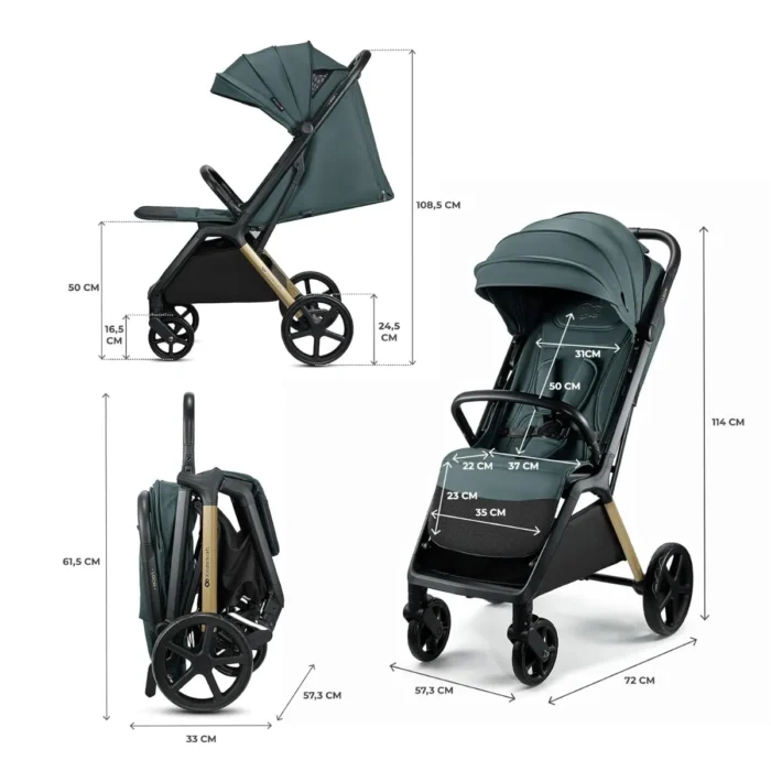 Kinderkraft LOOM Lightweight Auto-Folding Stroller – Green
